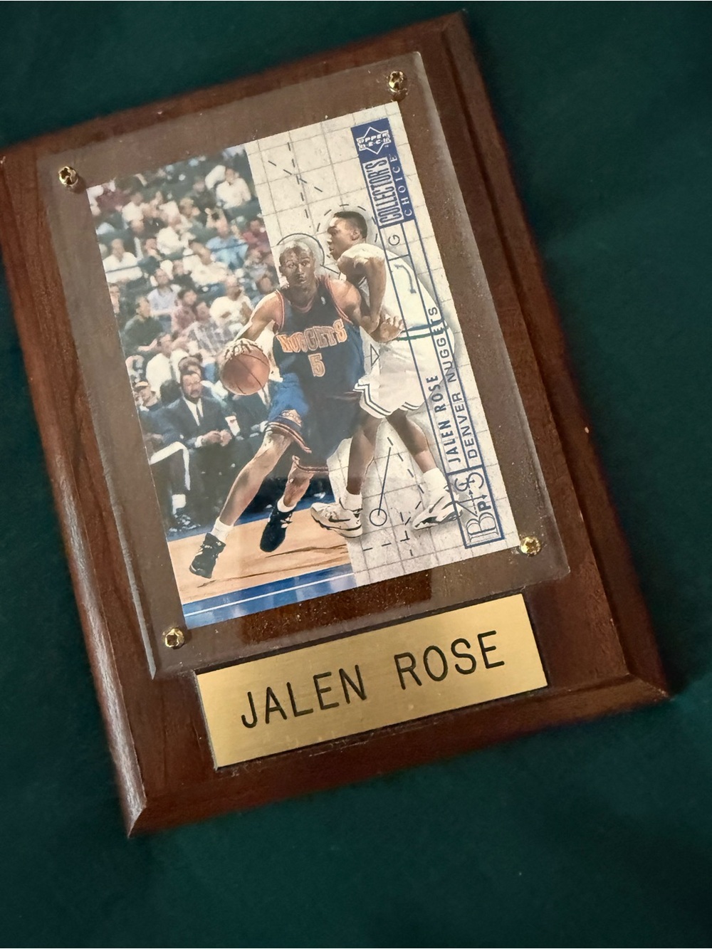 Denver Nuggets Jalen Rose Basketball Trading Card Plaque